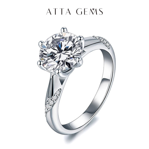925 Sterling Silver Ring 1Ct 2Ct 3Ct Classic Style Moissanite Diamond Ring Wedding Party Anniversary Ring for Women Fine Jewelry