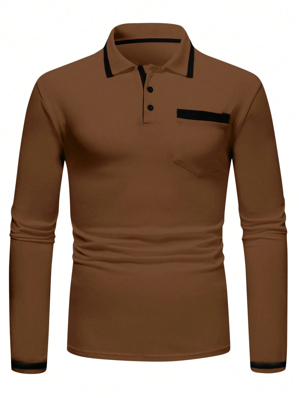 Manfinity Homme Men Long Sleeve Quarter Button Casual Work Cotton Polo Shirt, Boyfriend Gift, Fall Cotton, Formal