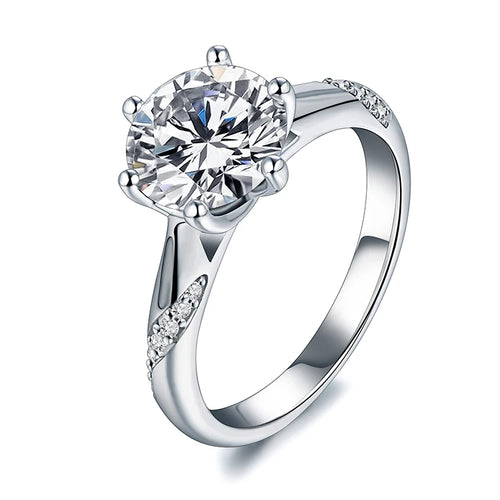925 Sterling Silver Ring 1Ct 2Ct 3Ct Classic Style Moissanite Diamond Ring Wedding Party Anniversary Ring for Women Fine Jewelry
